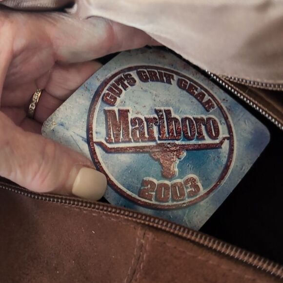 Marlboro Guts- Grit Gear RARE Leather Brown Suede Large Duffel/Travel Bag - Picture 13 of 16